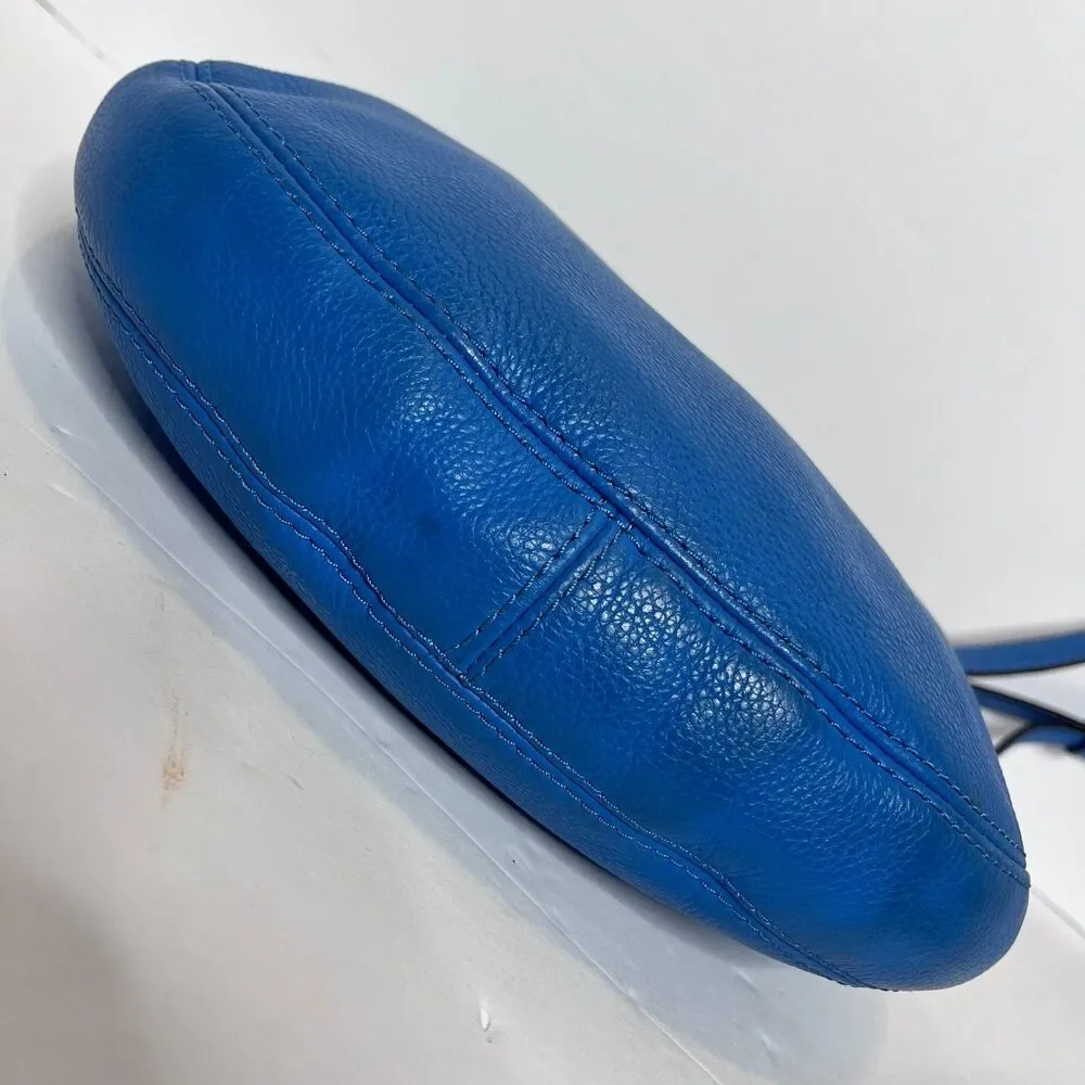 Michael Kors Rhea Heritage Blue Crescent Hobo Crossbody Bag